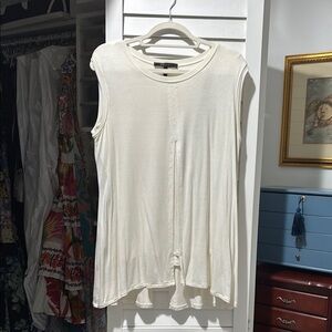 BCBGMaxAzria Cream Sleeveless Tie Front Tank Top